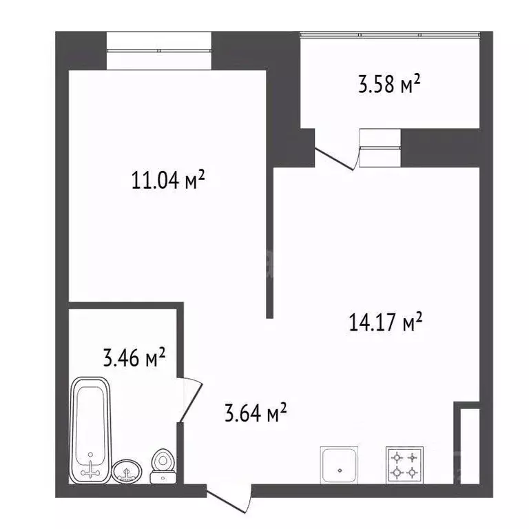 1-к кв. Иркутская область, Иркутск ул. Пискунова, 132 (36.8 м) - Фото 2