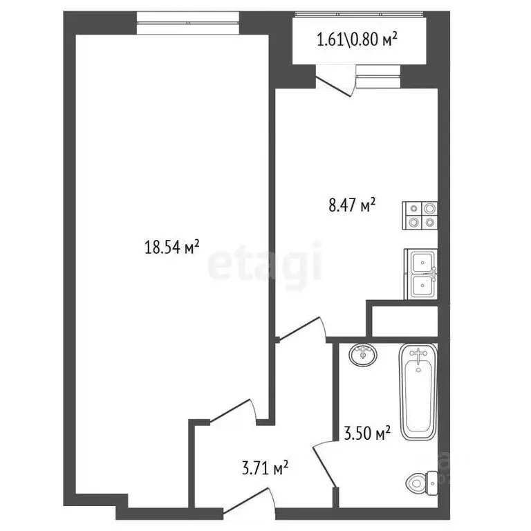 1-к кв. Ленинградская область, Никольское Тосненский район, ... - Фото 2