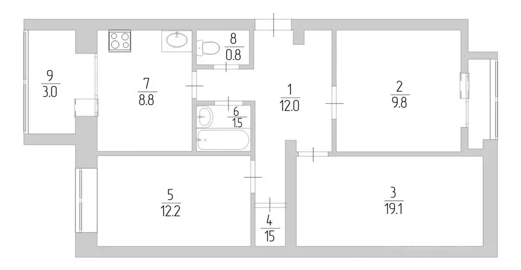 3-к кв. Крым, Евпатория ул. Перекопская, 15А (66.7 м) - Фото 1