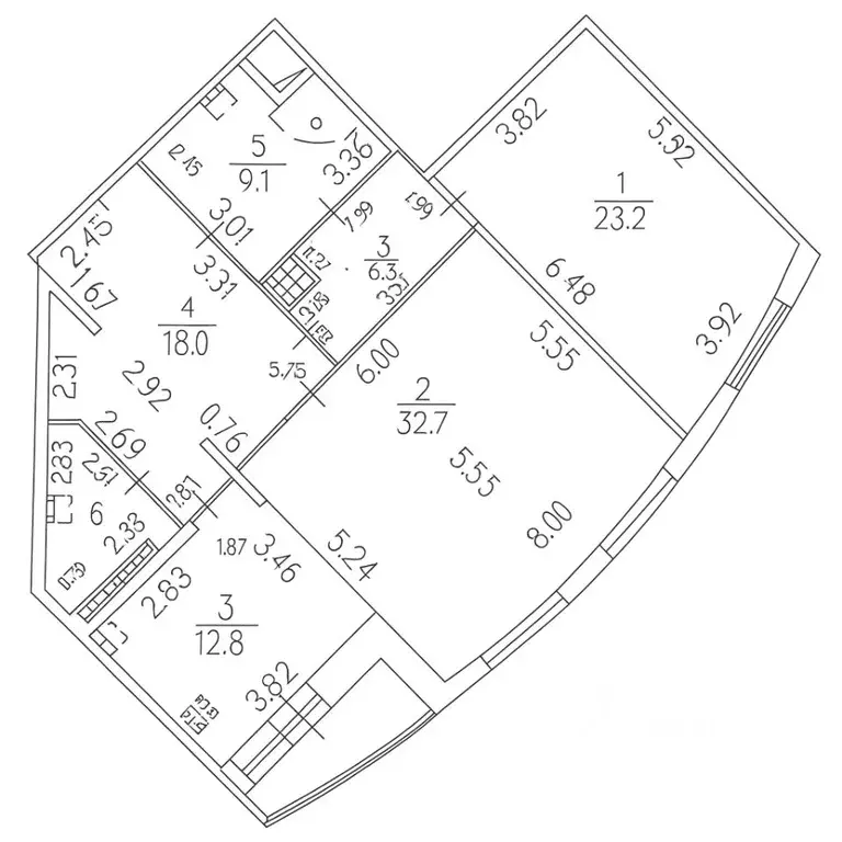 2-к кв. Санкт-Петербург Дибуновская ул., 50 (106.7 м) - Фото 2