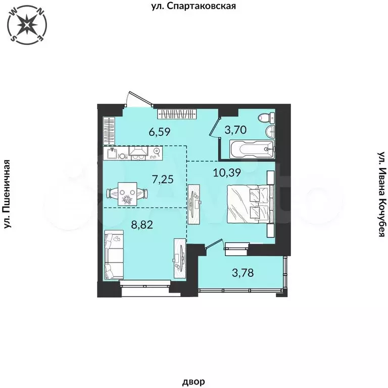 2-к. квартира, 40,5 м, 6/12 эт. - Фото 0