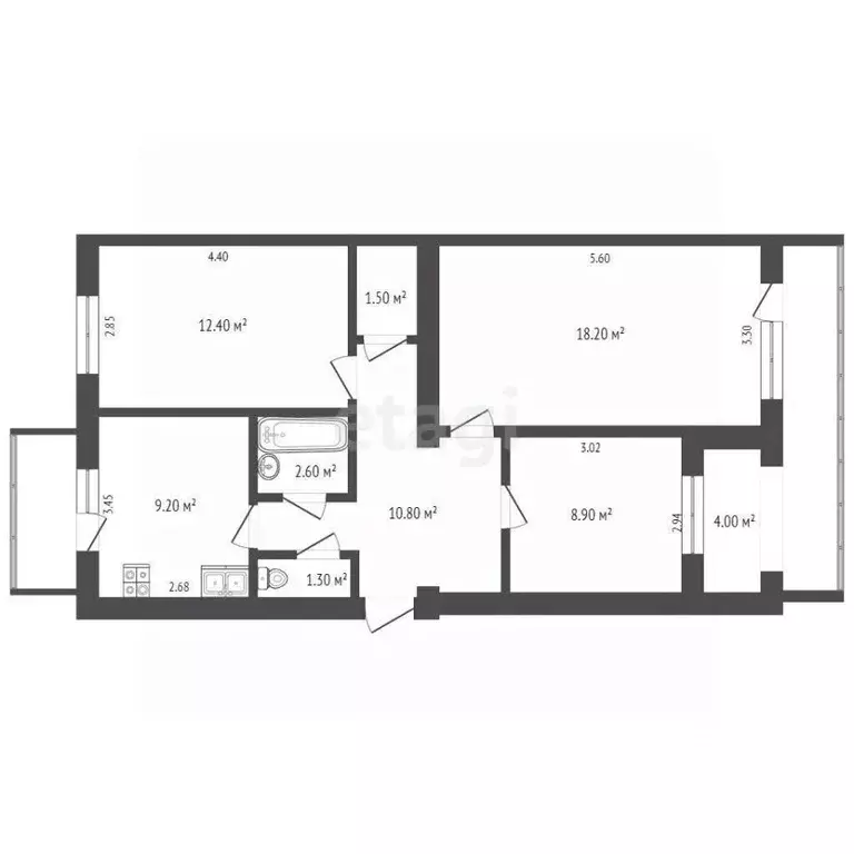 3-к кв. Севастополь ул. Генерала Мельника, 3 (73.0 м) - Фото 0