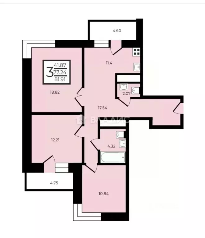 3-к кв. Московская область, Реутов Садовый проезд, 9 (87.5 м) - Фото 2