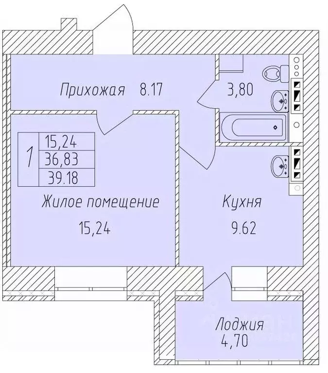 1-к кв. Белгородская область, Старый Оскол Степной мкр,  (39.18 м) - Фото 0