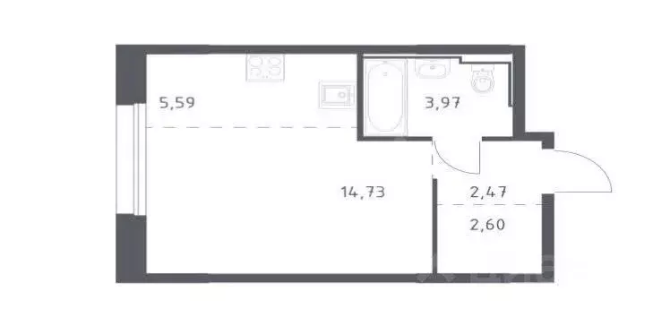1-к кв. Татарстан, Казань ул. Салиха Батыева, 15 (35.4 м) - Фото 2