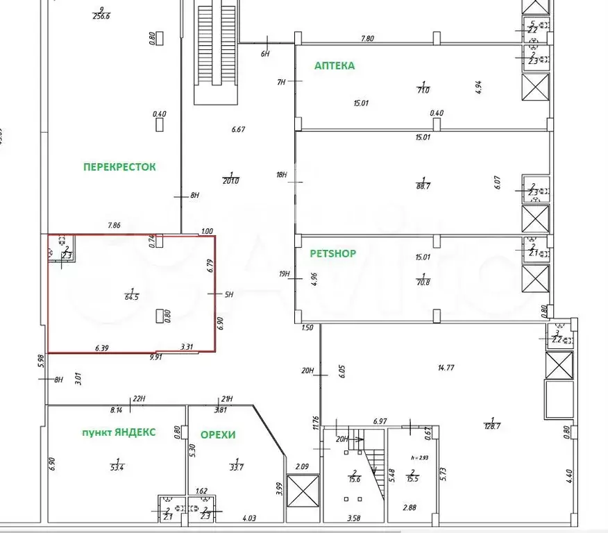 Помещение 66,8м2 у Перекрёстка - Фото 0
