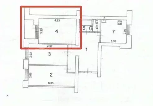 3-к кв. Архангельская область, Северодвинск Профсоюзная ул., 15 (75.5 ... - Фото 2
