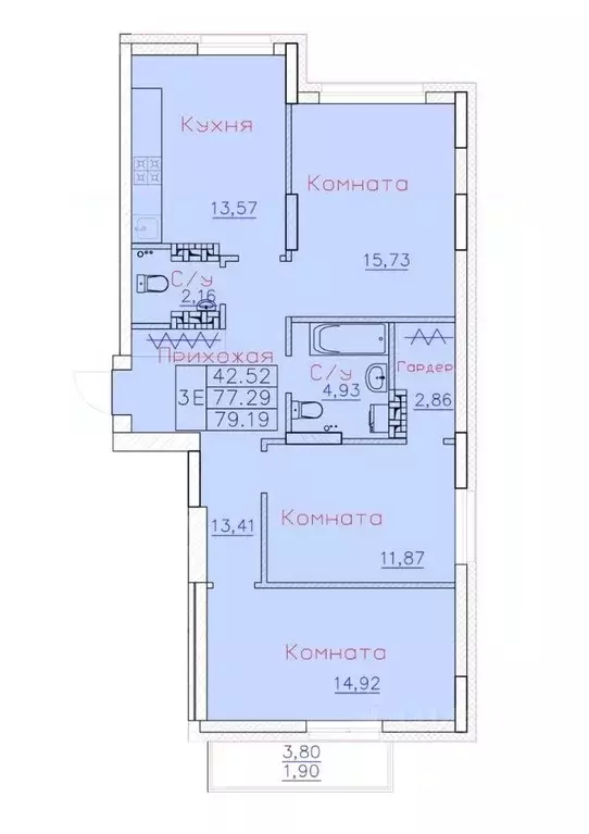 3-к кв. Томская область, Северск ул. Ленина, 116 (81.35 м) - Фото 0