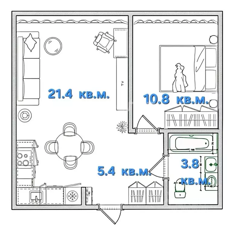 1-к кв. Московская область, Люберцы ул. 8 Марта, 14к1 (41.0 м) - Фото 2