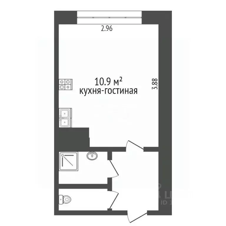 Студия Ханты-Мансийский АО, Сургут ул. Просвещения, 13 (16.3 м) - Фото 2