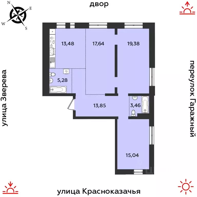 3-к кв. Иркутская область, Иркутск Гео жилой комплекс (88.13 м) - Фото 1