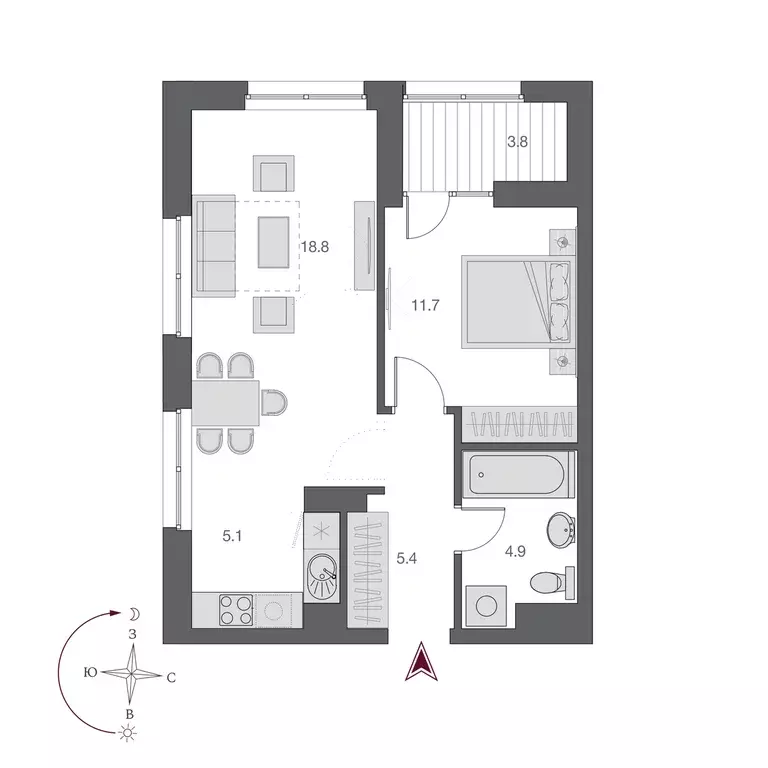 Продаётся 2-к квартира, 46.9 м - Фото 0