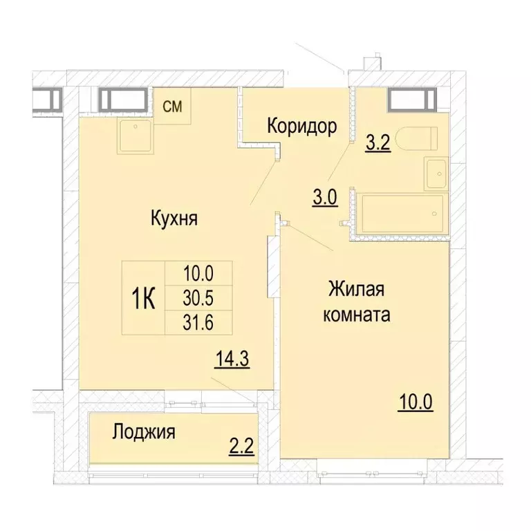 1-к кв. Нижегородская область, Нижний Новгород Кузнечиха Город жилой ... - Фото 1