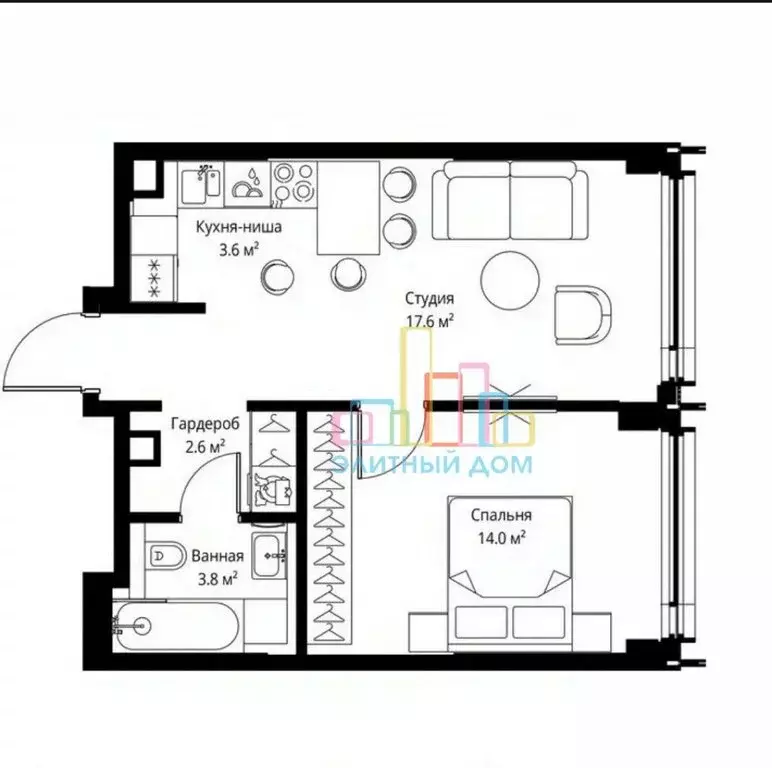 2-комнатная квартира: Москва, 2-я Хуторская улица, 34 (41.2 м) - Фото 1