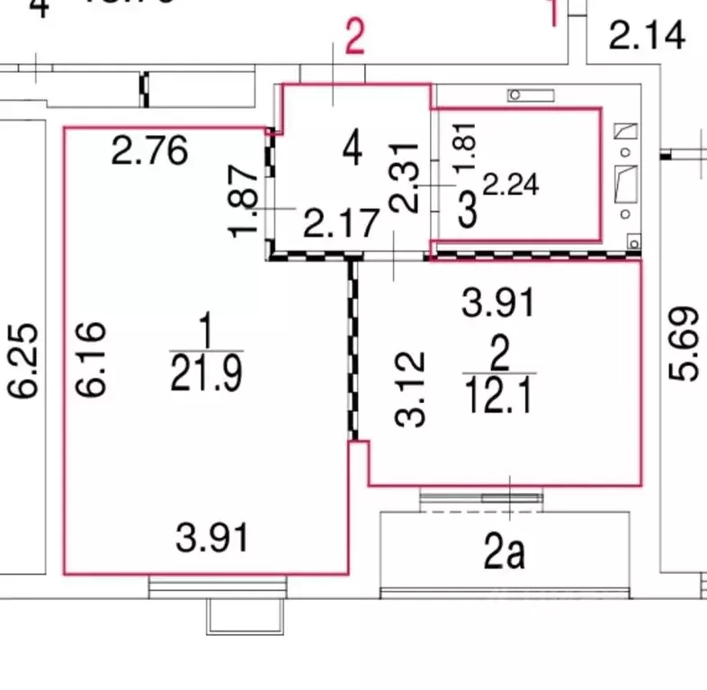 1-к кв. Москва Амурская ул., 1А/1/5 (43.0 м) - Фото 2