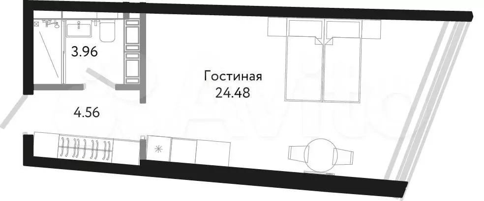 Апартаменты-студия, 33 м, 10/11 эт. - Фото 0