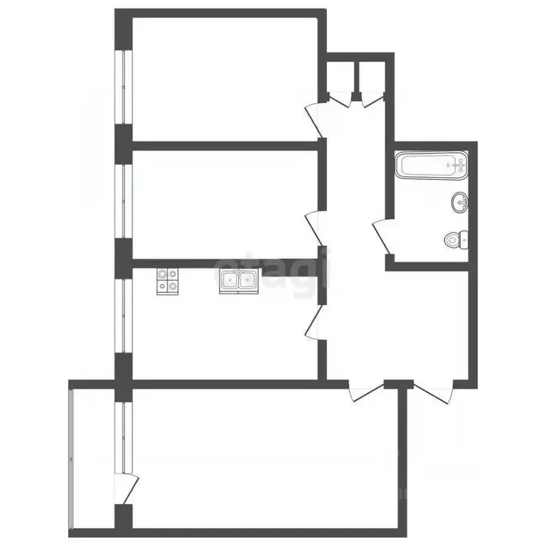 3-к кв. Саха (Якутия), Якутск ул. Кальвица, 9/2 (62.2 м) - Фото 2