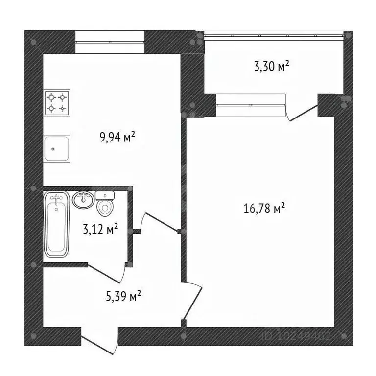1-к кв. Башкортостан, Уфа Цветы Башкирии кп,  (36.97 м) - Фото 2