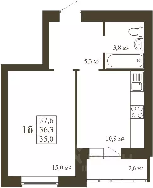 1-к кв. Тамбовская область, Тамбов Телецентр мкр,  (37.6 м) - Фото 1