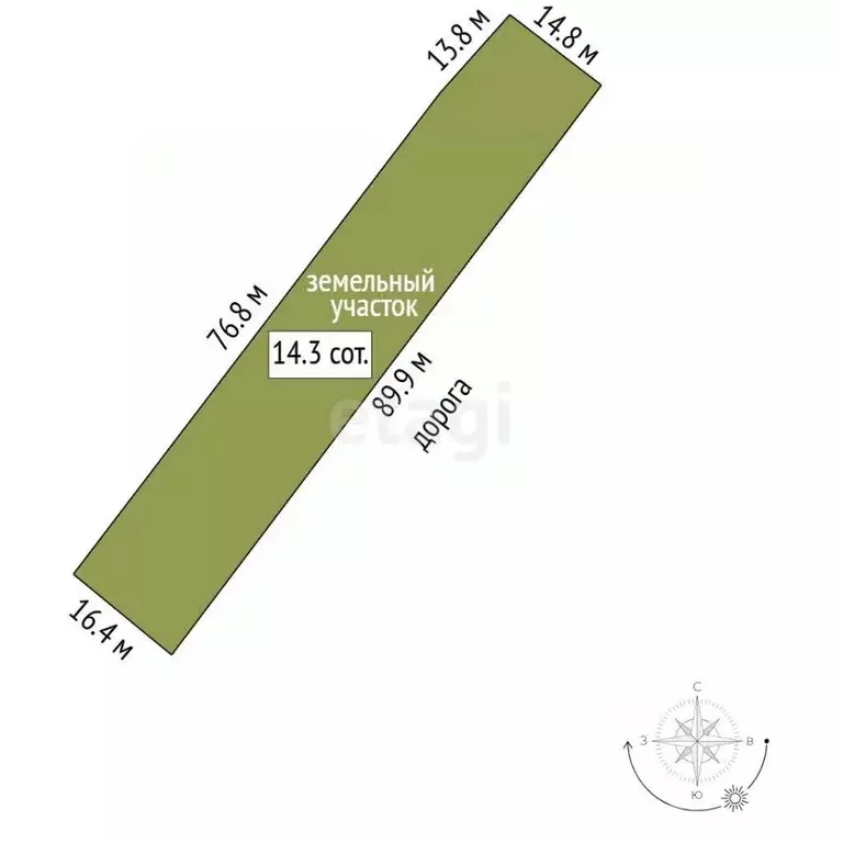 Участок в Крым, Белогорский район, с. Курское ул. Ленина, 68 (14.3 ... - Фото 2