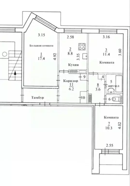 3-к кв. Липецкая область, Липецк Московская ул., 119 (62.5 м) - Фото 1