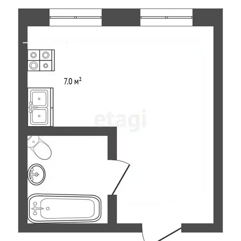 Студия Севастополь ул. Токарева, 18Г (25.7 м) - Фото 2