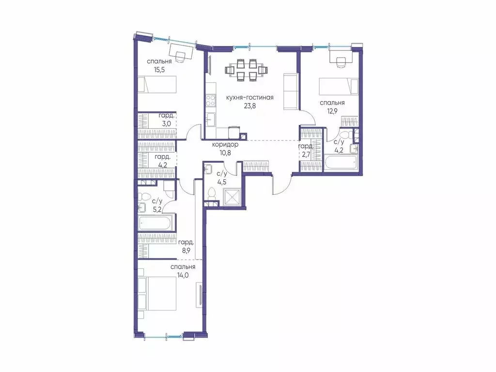 3-комнатная квартира: Москва, ЗАО, район Раменки, квартал ... - Фото 1