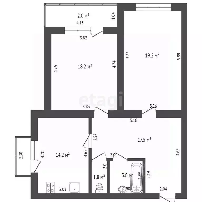 2-к кв. Оренбургская область, Оренбург ул. Автомобилистов, 2/1 (56.6 ... - Фото 0