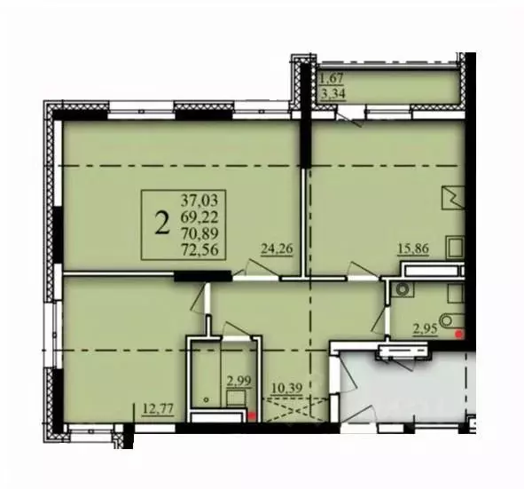 2-к кв. Башкортостан, Уфа Затон-Восточный жилрайон, Паруса жилой ... - Фото 1