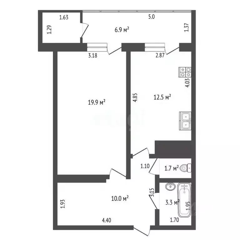 1-к кв. Крым, Ялта ул. Крупской, 52 (53.9 м) - Фото 0