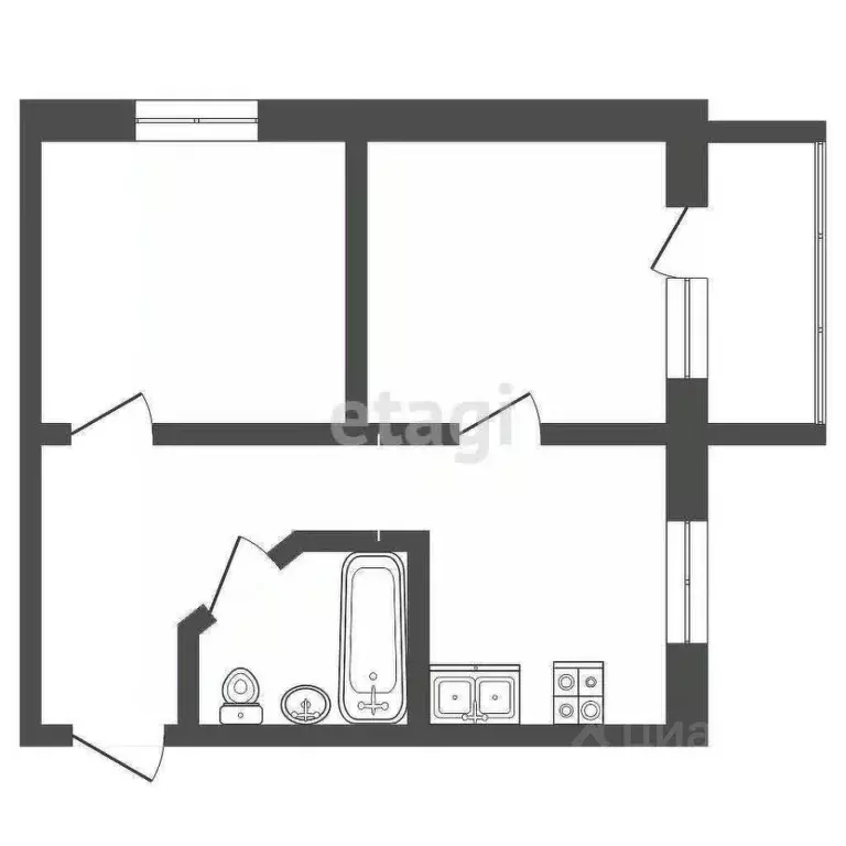 2-к кв. Удмуртия, Ижевск ул. 30 лет Победы, 31 (42.2 м) - Фото 1