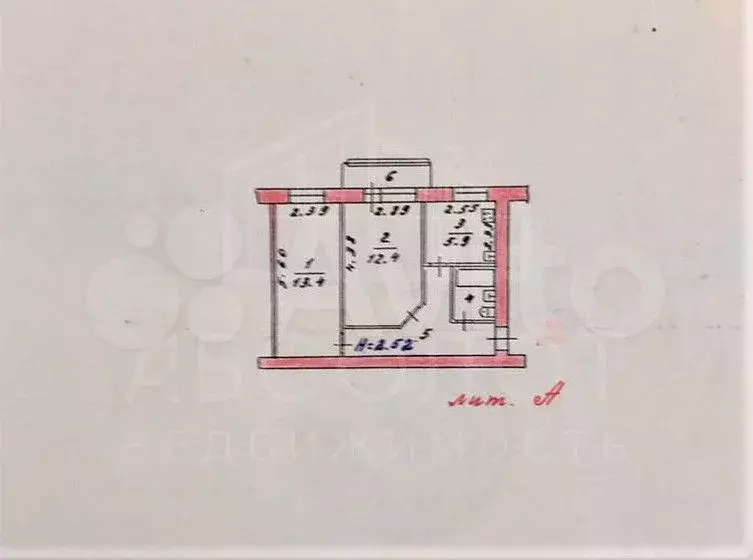 2-к. квартира, 43,7 м, 5/5 эт. - Фото 0