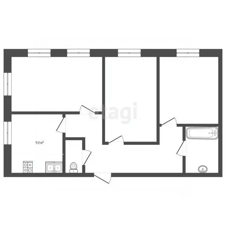3-к кв. Ямало-Ненецкий АО, Новый Уренгой Славянский мкр, 1/4 (68.3 м) - Фото 2