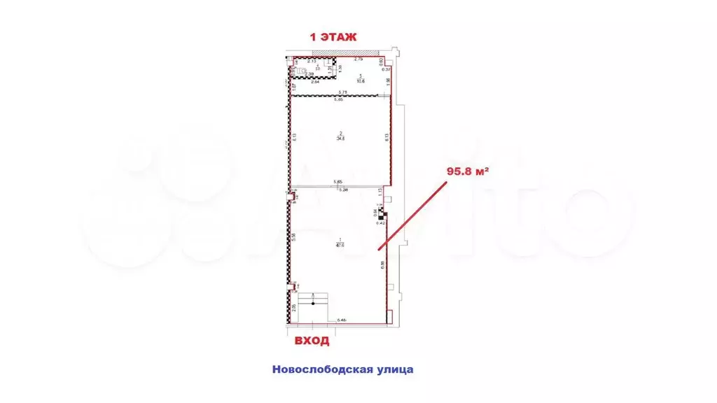 95,8м2, ПСН, трафик - Фото 0