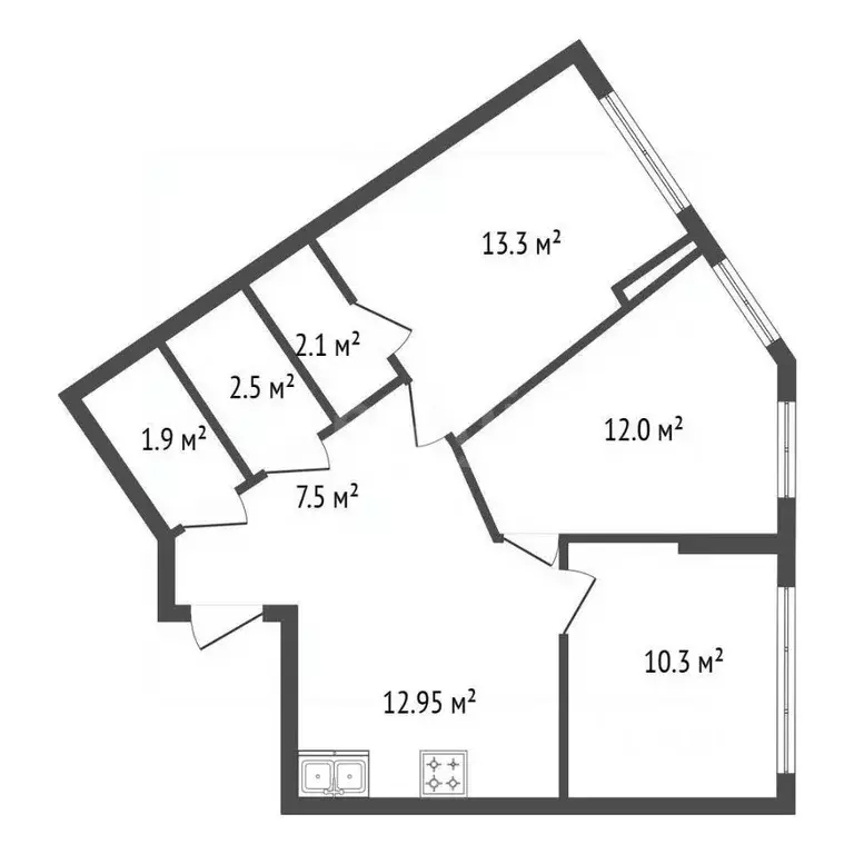 3-к кв. Санкт-Петербург Планерная ул., 97к1 (63.0 м) - Фото 2