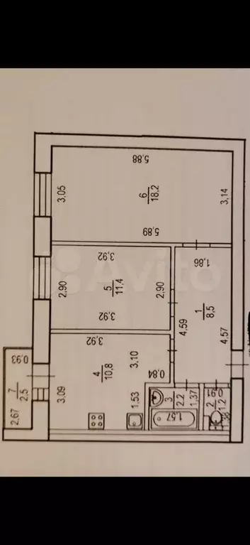 2-к. квартира, 53,1 м, 8/10 эт. - Фото 0