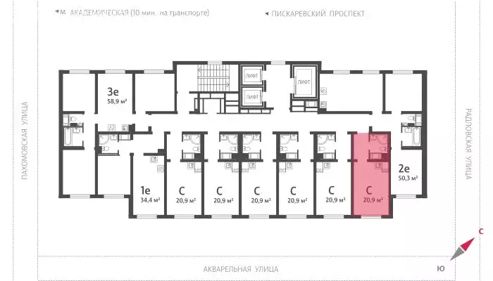 Квартира-студия: Санкт-Петербург, Пахомовская улица, 14к2 (20.9 м) - Фото 1