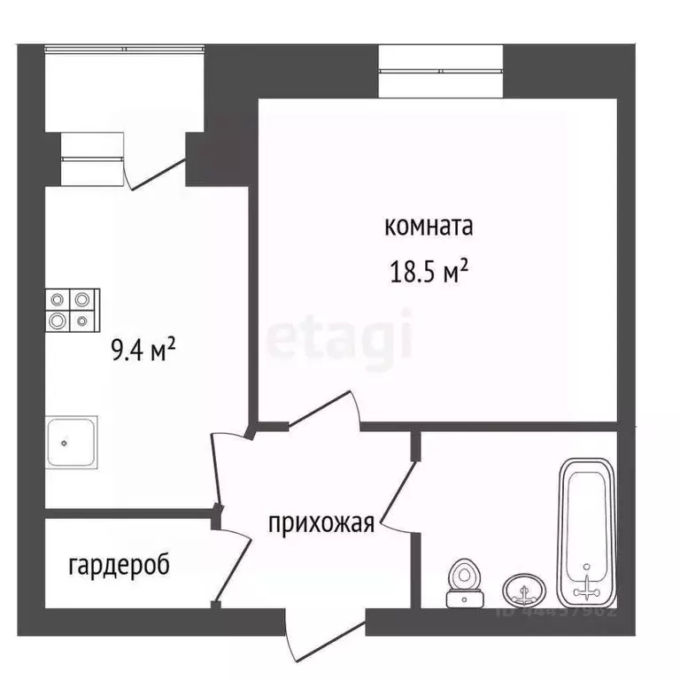 1-к кв. Челябинская область, Челябинск ул. Овчинникова, 7Б (35.2 м) - Фото 2