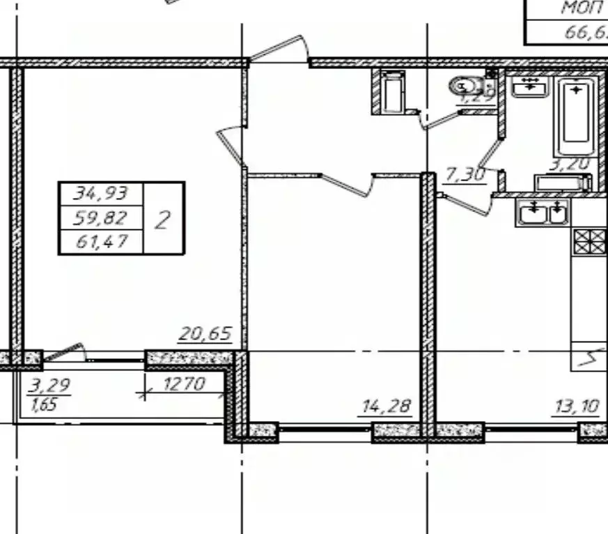 2-к кв. Санкт-Петербург Ленинский просп., 68 (59.0 м) - Фото 2