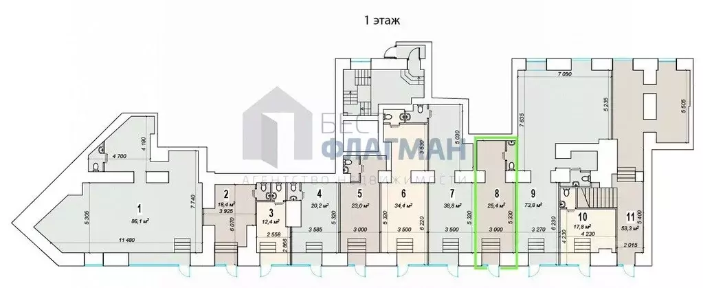 Помещение свободного назначения в Москва Ленинский просп., 70/11 (25 ... - Фото 2