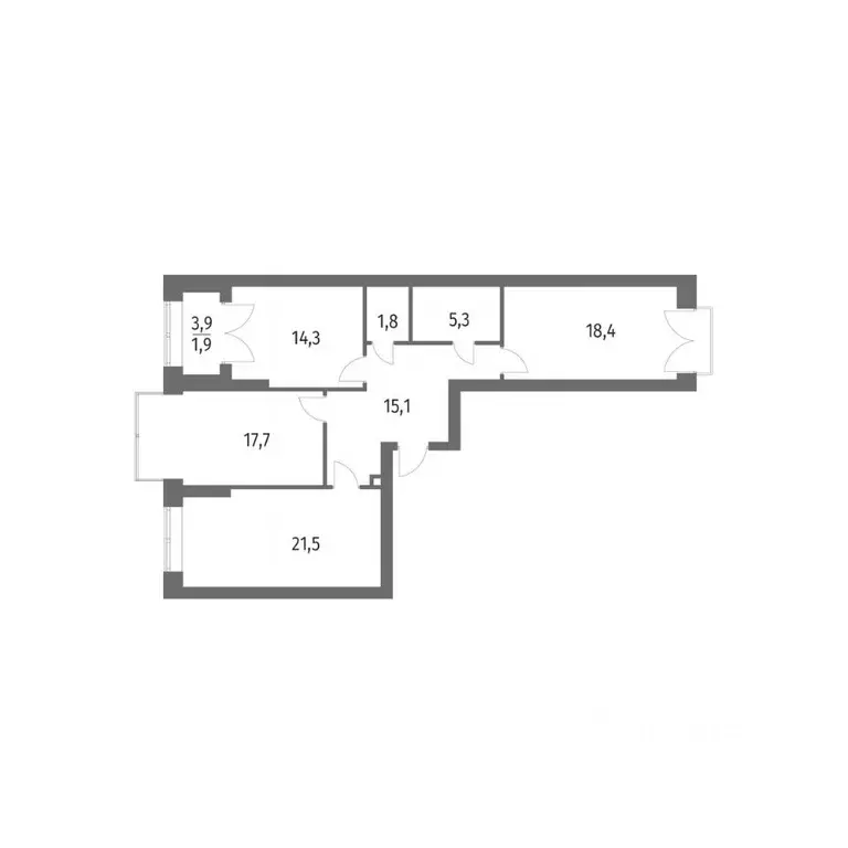 3-к кв. Санкт-Петербург ул. Академика Константинова, 1к1 (96.1 м) - Фото 0