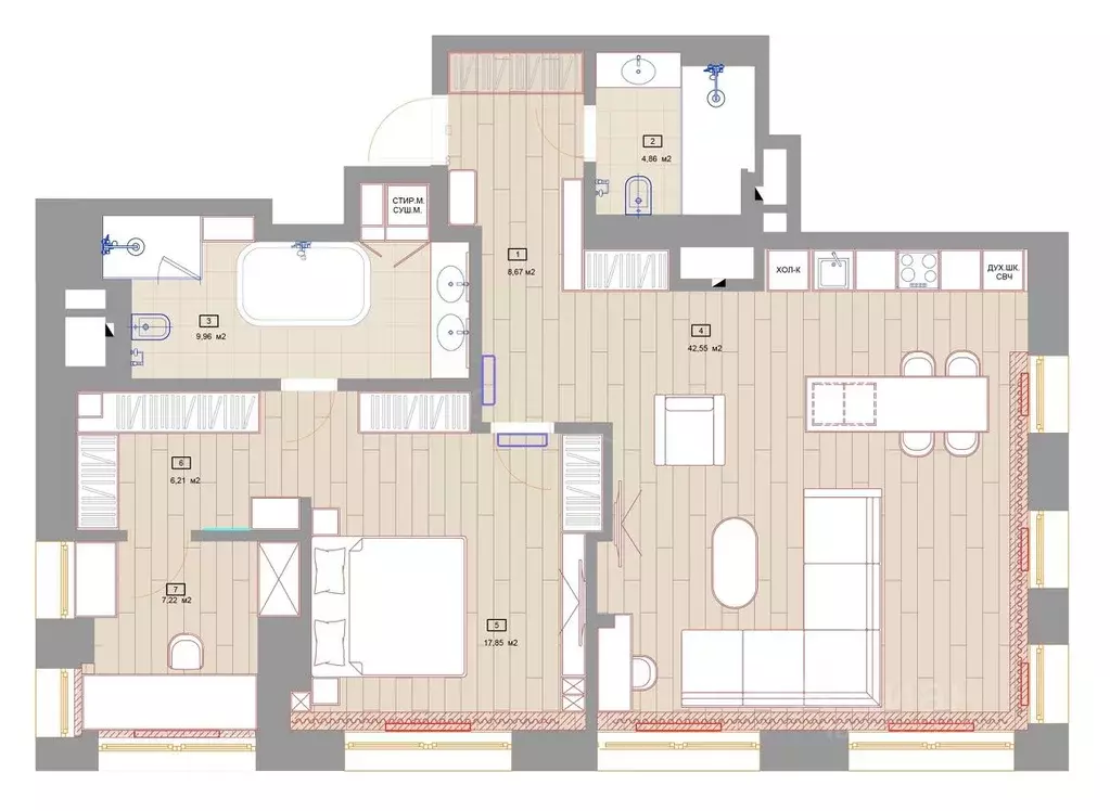 3-к кв. Москва Ломоносовский просп., 36 (101.5 м) - Фото 2