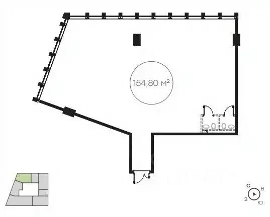 Офис в Москва ул. Обручева, Вл23 (155 м) - Фото 1