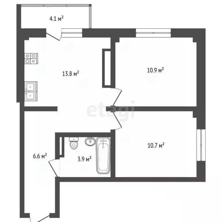 2-к кв. Псковская область, Псковский район, Писковичская волость, д. ... - Фото 1