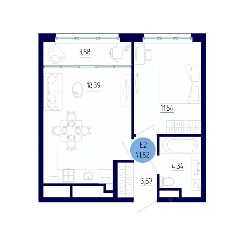 1-к кв. Рязанская область, Рязанский муниципальный округ, с. Дядьково ... - Фото 1