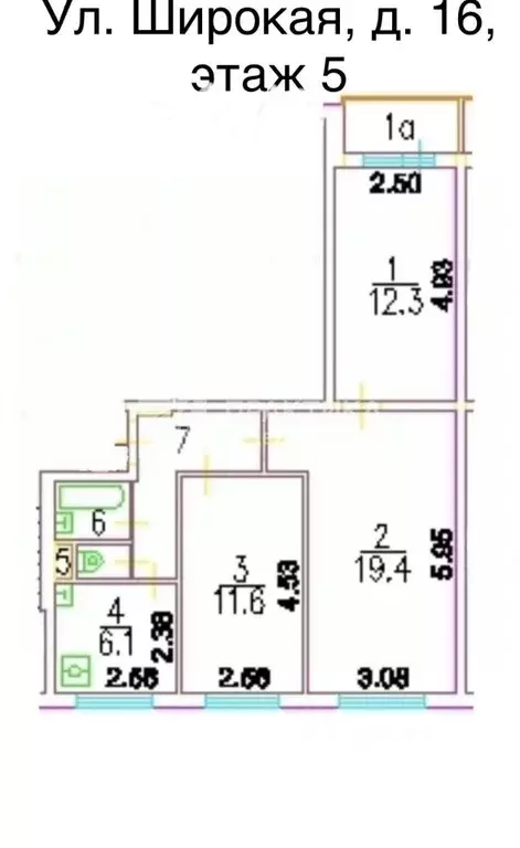 3-к кв. Москва Широкая ул., 16 (57.8 м) - Фото 2