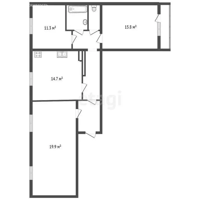 3-комнатная квартира: Санкт-Петербург, Приморский проспект, 141к2 ... - Фото 1