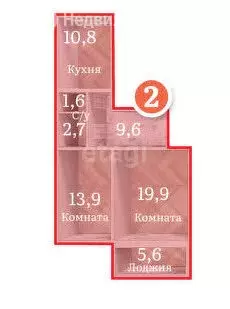 2-комнатная квартира: село Подстепки, Полевая улица, 44/1 (64 м) - Фото 0