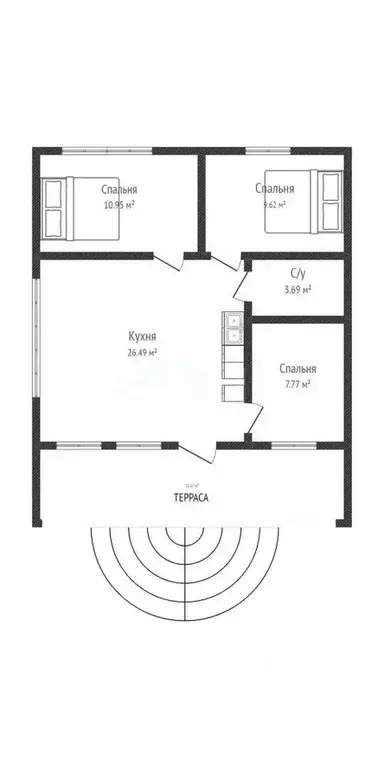 Дом в Адыгея, Тахтамукайский район, Козет аул ул. Юбилейная, 8 (61 м) - Фото 2