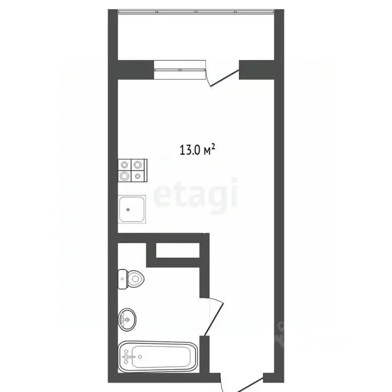 Студия Тюменская область, Тюмень Интернациональная ул., 203к2 (15.7 м) - Фото 2